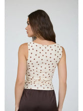 Load image into Gallery viewer, Polka Dot Boat Neck Sleeveless Mesh Knit
