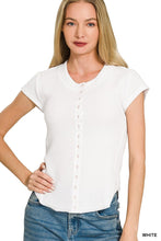 Load image into Gallery viewer, Double Knit Snap Button Short Sleeve Blo

