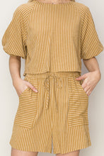Load image into Gallery viewer, STRIPED TOP AND SHORTS TWO-PIECE SET
