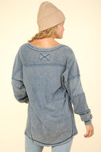 Load image into Gallery viewer, Washed Knit V-Neck Oversized Top
