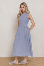 Load image into Gallery viewer, Sleeveless Stripe Linen Effect Dress

