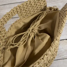 Load image into Gallery viewer, Open Weave Paper Straw Half Moon Hobo Ba
