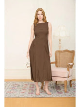 Load image into Gallery viewer, Boat Neck Sleeveless Basque Waist Midi D
