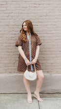 Load image into Gallery viewer, Polka dot short puff sleeve mini dress
