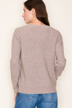 Load image into Gallery viewer, Waffle Textured Chest Pocket Crew Neck
