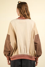 Load image into Gallery viewer, Color Block Casual Bomber Oversized Knit
