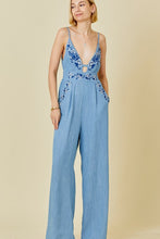 Load image into Gallery viewer, Floral Embroidered V-Neck Jumpsuit
