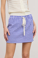 Load image into Gallery viewer, Gingham Drawstring Waistband Mini Skirt
