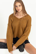 Load image into Gallery viewer, V NECK LONG SLEEVE SWEATER
