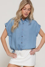 Load image into Gallery viewer, Cinch Waist Denim Top
