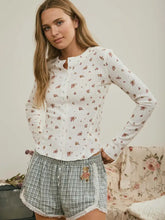 Load image into Gallery viewer, Floral Snap Front Long Sleeve Waffle Kni
