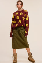 Load image into Gallery viewer, Daisy Detail Cozy Long Sleeve Sweater To
