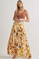 Print high-waisted wide leg pants