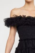Load image into Gallery viewer, Off the shoulder tiered tulle mini dress
