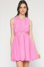 Load image into Gallery viewer, Sleeveless bubble hem mini dress with cutouts
