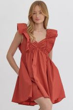 Load image into Gallery viewer, Oversized ruffle sleeve mini dress

