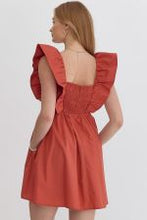 Load image into Gallery viewer, Oversized ruffle sleeve mini dress
