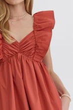 Load image into Gallery viewer, Oversized ruffle sleeve mini dress
