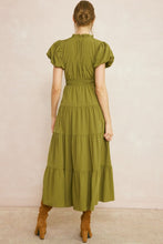 Load image into Gallery viewer, Multi Tiered Puff Sleeve Maxi Dress
