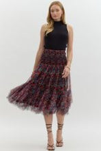 Load image into Gallery viewer, Printed tier ruffle strapless midi dress
