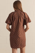 Load image into Gallery viewer, Polka dot short puff sleeve mini dress
