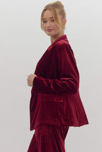 Load image into Gallery viewer, Velvet long sleeve blazer
