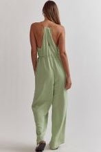 Load image into Gallery viewer, Sleeveless wide leg romper featuring dra
