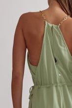 Load image into Gallery viewer, Sleeveless wide leg romper featuring dra
