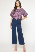 Load image into Gallery viewer, Print boat neck puff sleeve bodysuit
