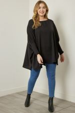 PLUS Ruched Sleeve Poncho Top
