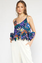 Load image into Gallery viewer, Floral print v-neck spaghetti strap top

