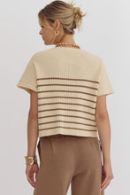 Load image into Gallery viewer, Stripe Knitted mock neck sleeveless top
