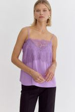 Load image into Gallery viewer, Lace Front Spaghetti Strap Tank
