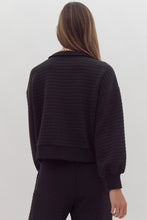 Load image into Gallery viewer, Textured long sleeve collared pullover.
