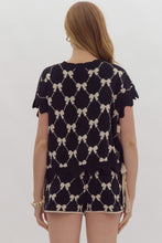 Load image into Gallery viewer, Bow print cropped sweater top
