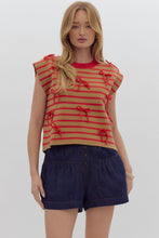 Load image into Gallery viewer, Striped sleeveless round neck top
