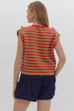 Load image into Gallery viewer, Striped sleeveless round neck top
