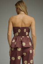 Load image into Gallery viewer, Polka dot strapless top featuring self-t
