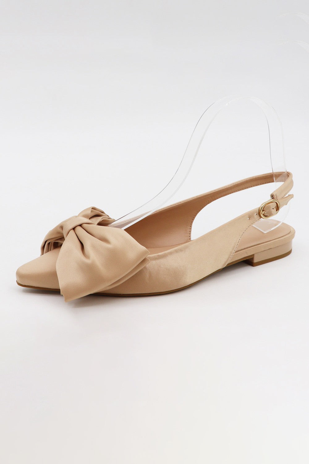 BIG BOW POINTED-TOE SLINGBACK FLATS