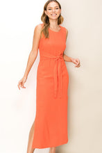 Load image into Gallery viewer, SIDE SLIT TIE-FRONT MIDI DRESS
