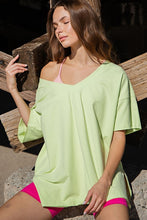 Load image into Gallery viewer, PLUS COTTON LYCRA OVERSIZED V NECK REVERSIBLE TOP (part of a set)
