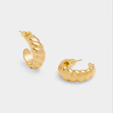 Load image into Gallery viewer, HARPER TWIST HOOP EARRINGS | Gold Coated

