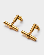 Load image into Gallery viewer, THEMIS T-BAR EARRINGS | Gold Coated | 3/
