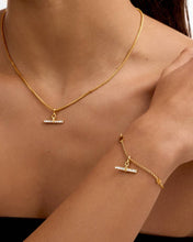 Load image into Gallery viewer, LUSTRE T-BAR BRACELET | Gold Coated | 7"
