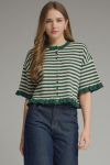 Load image into Gallery viewer, Stripe Cardigan Short Sleeve Sweater
