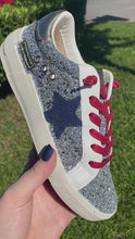 Load and play video in Gallery viewer, Glitter Low Top Blue Star Sneaker
