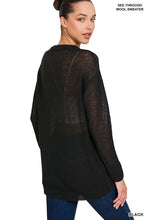 Load image into Gallery viewer, ROUND NECK SEE-THROUGH WOOL SWEATER
