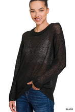 Load image into Gallery viewer, ROUND NECK SEE-THROUGH WOOL SWEATER
