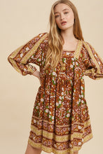Load image into Gallery viewer, SQUARE NECK FLORAL SMOCK DRESS

