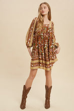 Load image into Gallery viewer, SQUARE NECK FLORAL SMOCK DRESS
